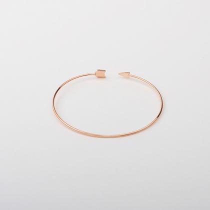 Rose-gold Plated Tiny Arrow Shaped Bracelet, Wire..
